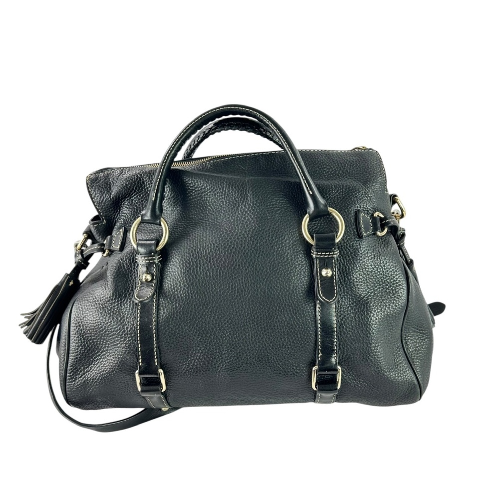 Genuine Dooney & Bourke Women's Black Leather Sorrento Satchel Bag Shoulder - Picture 4 of 13